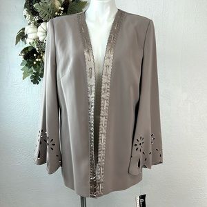 Ben Marc Elegant Taupe Blazer with Cutout Details NWT size 12